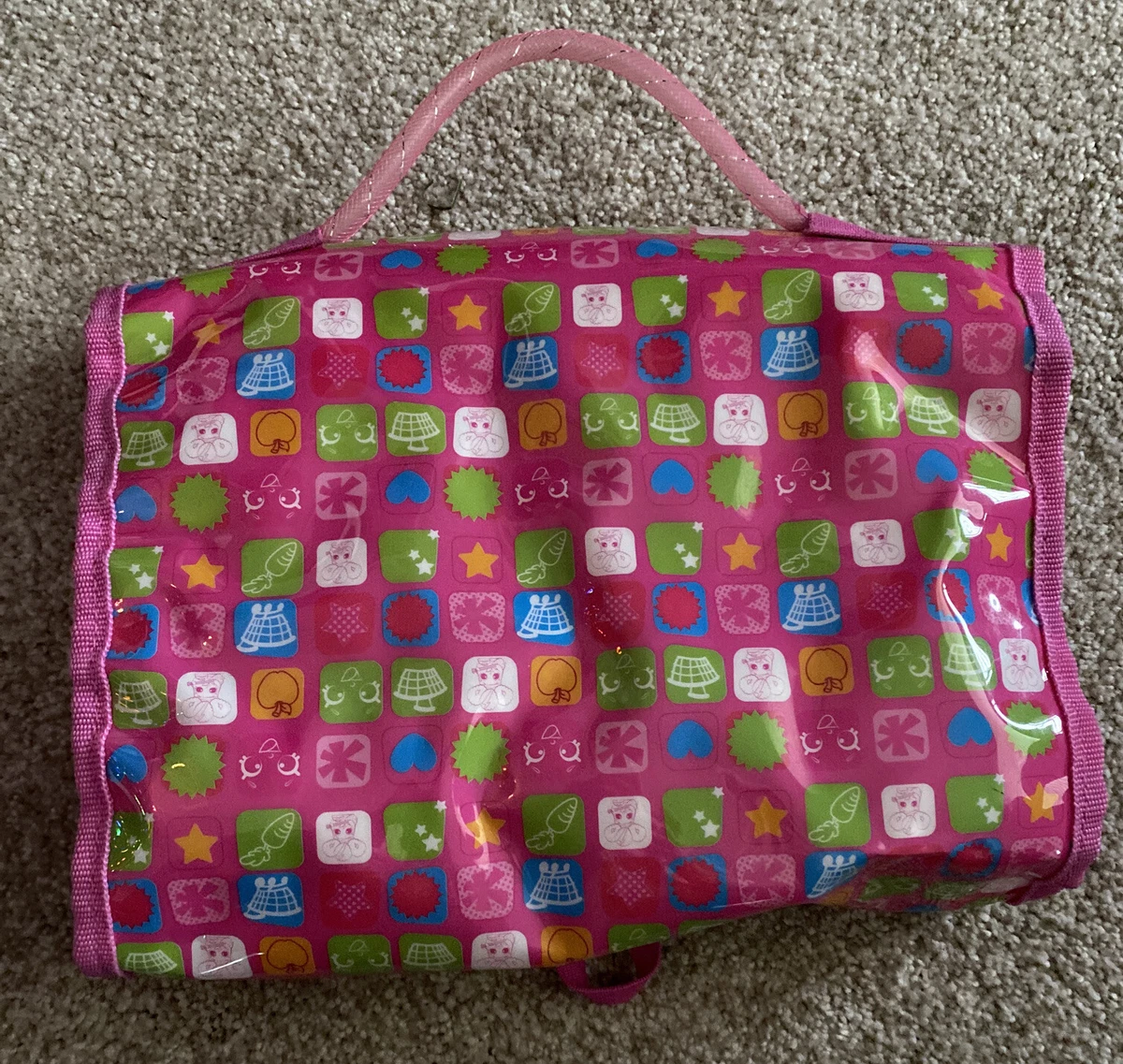 SHOPKINS TOY CARRY CASE TRI FOLD ORGANIZER WITH INTERNAL STORAGE