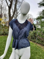 Vintage Beaded Tassel Top S/S Retro 1970s