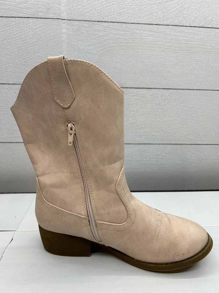 Botas de Vaquero Pop Girls 5m Bienvenidas Tacón Bloque Rosa Rubor Brillo Detalles Corazones Foto 3 de 4