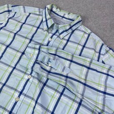 American Eagle Dress Shirt Mens L Blue Check Cotton Business Casual Workwear