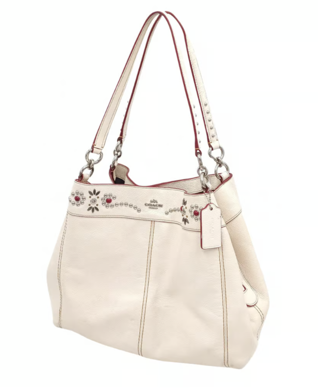 Lexi/レクシー Coach Lexy Chalk White Rivet Detail Triple Compartment Shoulder