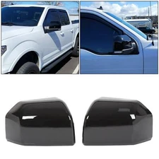 For Ford F150 F-150 2015-2020 Mirror Covers Replacement Skull Caps Glossy Black