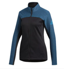 ADIDAS Go To Adapt Golf Jacket Black  Teal Woven Stretch Water Resistant Size S
