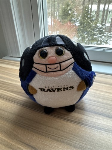 TY Beanie Baby Ballz Baltimore Ravens Sammlerstück Football Plüsch 5 Zoll NFL