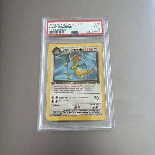 Dark Dragonite 1st Edition 2000 Pokemon Rocket 22/82 PSA 9 Mint Non Holo WOTC