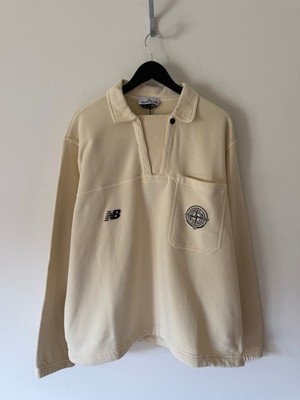 Stone Island x New Balance Polo Sweatshirt - Size XL - Ivory - NEW