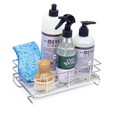 Kitchen Sink Caddy Sponge Soap Holder for Countertop Large Tray Organizer