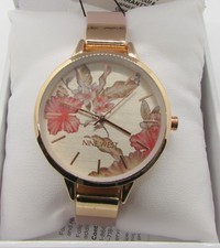NEW Nine West Pink Hibiscus Women's Wrist Watch