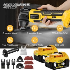 Cordless Oscillating Multi Tool 6 SPEED Trimmer Saw Sander Set For DeWalt 18V XR