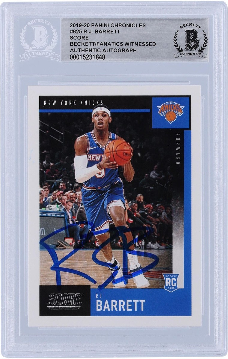 RJ Barrett New York Knicks Signed 2019-20 Panini Score #625