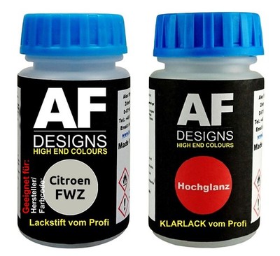 Lackstift für Citroen FWZ Blanc + Klarlack je 50ml Autolack Basislack SET