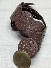 vintage style CORSET belt WIDE buckle ONE SIZE brown BOHO hippie RENAISSANCE