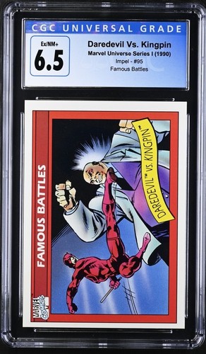 Daredevil Vs. Kingpin Marvel Universe Series 1 1990 Impel #95 CGC 6.5 Ex/NM+