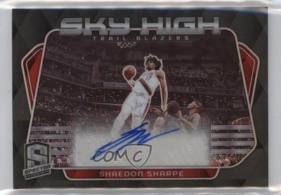 2023-24 Panini Spectra Sky High Signatures 4/75 Shaedon Sharpe #SKY-SHS Auto 0c6