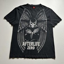 Vintage Zero Skateboards T-Shirt Size Large Y2K After Life Promo Faded Black