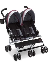 J Is for Jeep BRAND Scout Double Stroller - Lunar Burgundy. Travel Bag Included