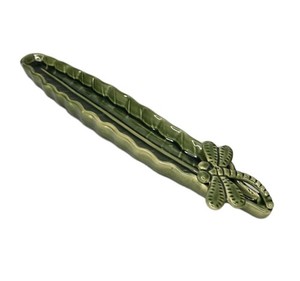 Ceramic Dragonfly Leaf Incense Holder Green 3D Figural Trinket Dish Pier 1 