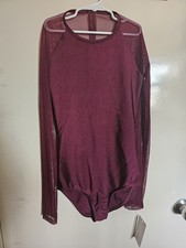 NWT Double Platinum Performance Wear Burgundy Medium Dance Gymnastics