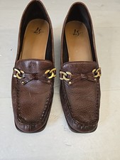 Sz 10 N Life Stride Shoes Josiah Leather 1.5" Block Heel Square Toe Preowned