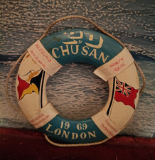 SS Chusan Cruise Souvenir Life Ring Vintage P&O Orient Ocean Liner 1969