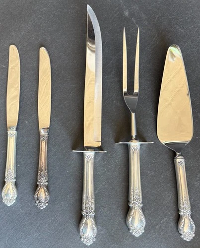 New ListingBrocade by International Sterling Silver Steak Carving Set Pie Server + 2 knives