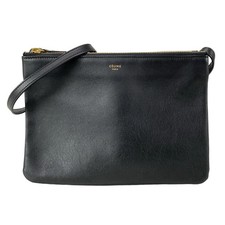 CELINE Trio Large - Black Leather Shoulder Bag