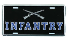 army infantry black and blue license plate made in usa
