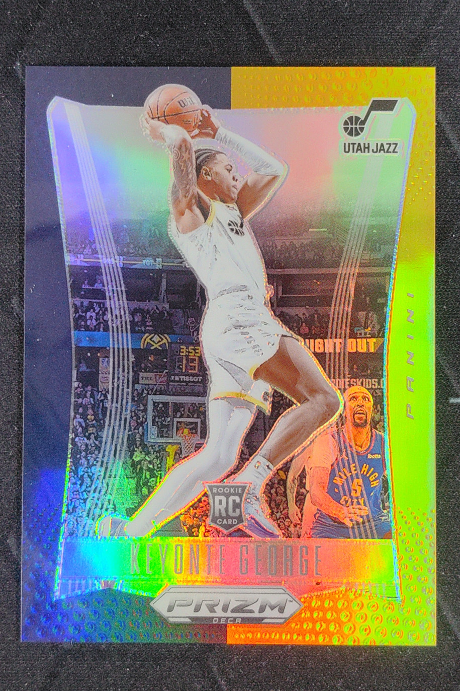 2023-24 Panini Prizm Deca Keyonte George Prizms Black Gold /5 #179 Utah Jazz