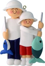 Fishing Friends Male Male Child Personalized Christmas Tree Ornament
