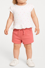 Tucker Tate NORDSTROM Baby Girls Two Piece Shorts Top Set Coral White 6 Mo. NEW