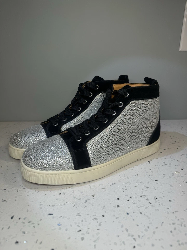 Men’s Christian Louboutin High Top Strass Sneakers Eu 42 - Image 2 of 4