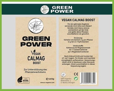 Green Power Calmag Boost Vegan 100g S&R Organics Calcium Magnesium