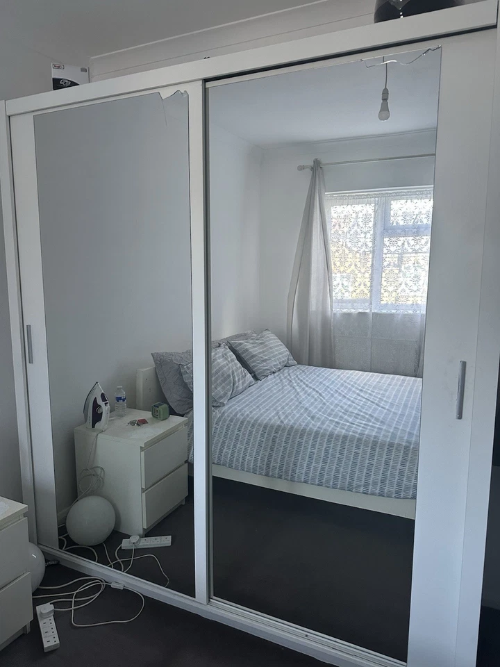 IKEA Pax Wardrobe 200x200x64cm with Sliding Mirror Doors - Image 2 of 4