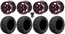 LSI Ninja 12" Golf Wheels Black/Red 23" X-Trail Tires Yamaha