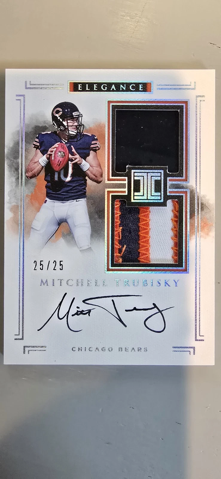 Mitchell Trubisky Panini Impeccable #101 Helmet/Patch-Autograph-Dual NFL Logo 1/1