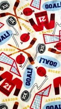 BTY New FLANNEL Cotton Fabric HOCKEY GOALIE SPORTS, NICE QUALITY 