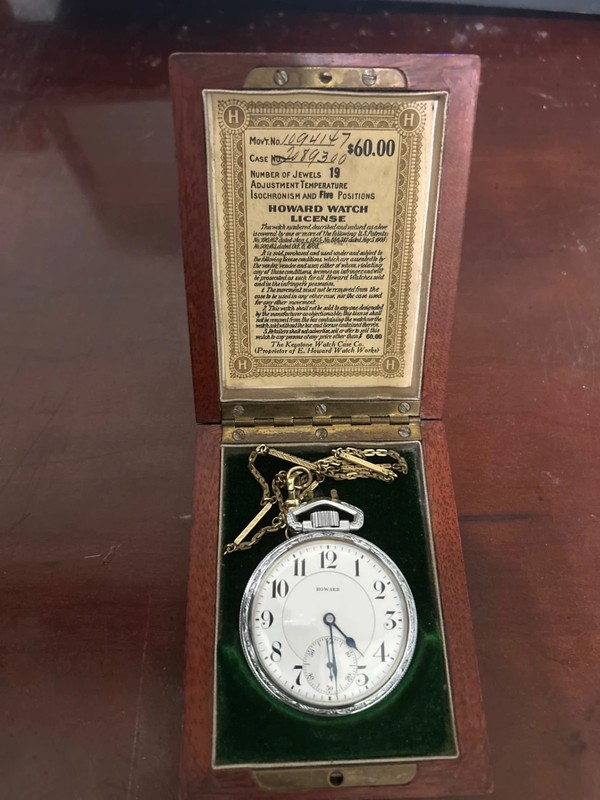 Series 5 Model 1907 E. Howard Men's 19 Jewell Pocket Watch w/Case (Operational)