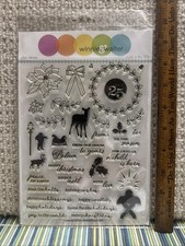 Winnie & Walter Clear Stamp Set ~ HAPPY CHRISTMAS ~ Made In USA