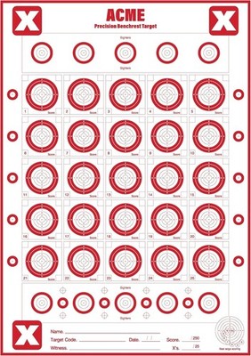 Precision Benchrest Targets for 22 Rimfire & Air Rifle - 50 Pack, Shooting Suppl