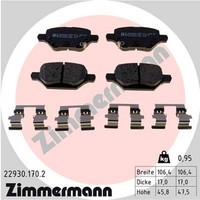 Zimmermann Bremsbelagsatz Scheibenbremse 22930.170.2 FüR Opel Mokka J13 _76 4X4
