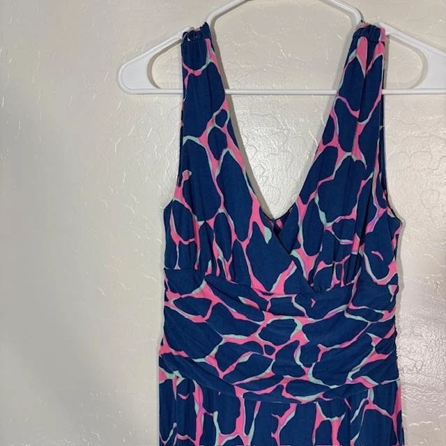 Mono Lilly Pulitzer Mujer Medio Azul Rosa Cuello en V Pierna Ancha Estilo 25026 Foto 2 de 4