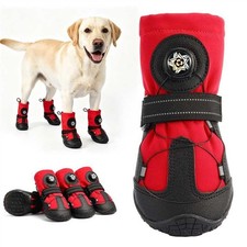 Dog Booties with Micro-Adjustable Dial, Waterproof Dog Shoes for Large Medium...