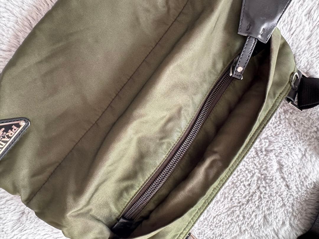 PRADA Nylon Shoulder Bag Olive Green thumbnail 4