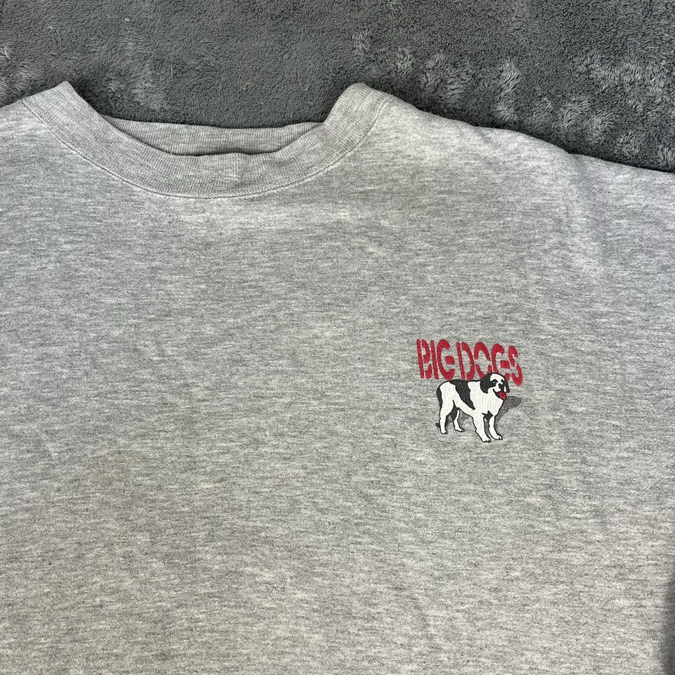 Vintage Big Dogs Sweatshirt 3XL Crewneck Gray 90s Pullover - Image 2 of 4