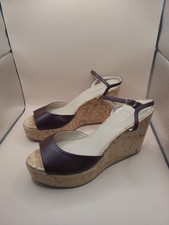 NEW Stuart Weitzman Palmina Wedge Cork Sandals - Brown Size 11B