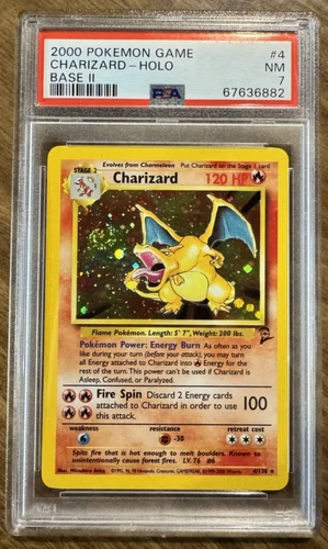 2000 POKEMON BASE SET 2 #4 CHARIZARD-HOLO PSA 7