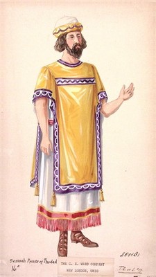 Seraiah Prince of Thudad Scottish Rite Original Catalog Artwork on Board