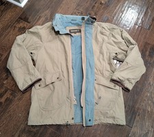 Vintage Timberland Chore Jacket Mens Medium Canvas Leather Collar 90s Western