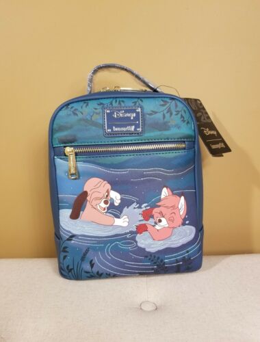 Loungefly Disney Fox And The Hound Mini Backpack Tod Copper Water Play NEW - Picture 12 of 12
