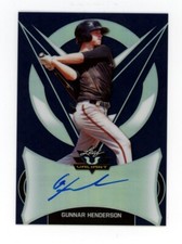 Gunnar Henderson 2019 Leaf Valiant Navy On-Card Auto Rookie RC #22/25 Orioles